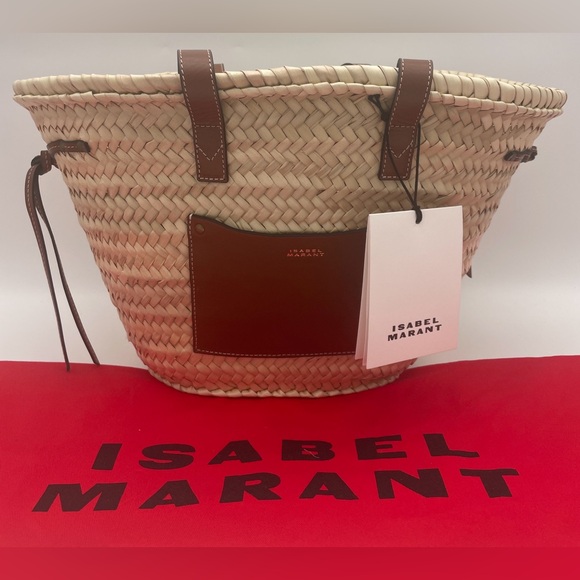 NEW ISABEL MARANT SUMMER STRAW BASKET BEACH TOTE BAG NWT - Picture 6 of 14
